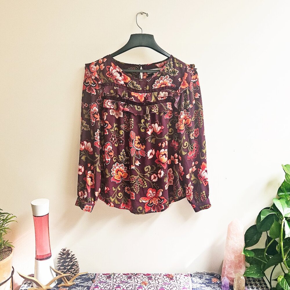 LOFT floral blouse L/XL